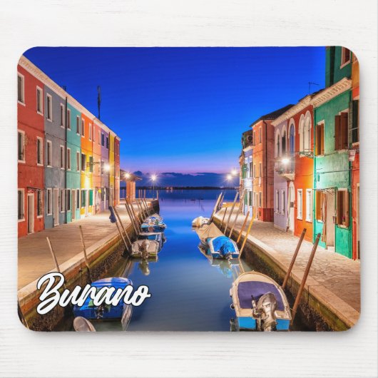イタリア，ブラーノの美しい島 マウスパッド (正面)