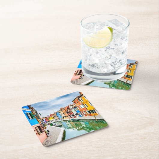 イタリア，ブラーノ スクエアペーパーコースター (インサイチュ)