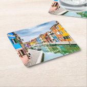 イタリア，ブラーノ スクエアペーパーコースター (アングル)