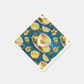 イタリア　ブルー　水彩　レモン　コーヒーカップ　ナプキン スタンダードカクテルナプキン (角)