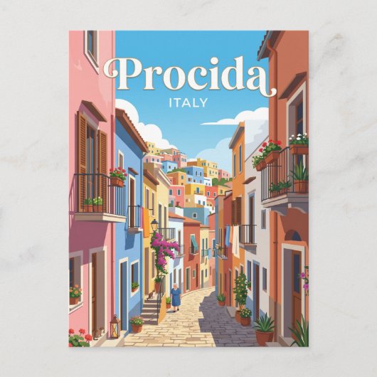 イタリア プロチダの路地 ポストカード (正面)