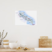 イタリア – プーリア – プーリアの地図 –  ポスター (キッチン)