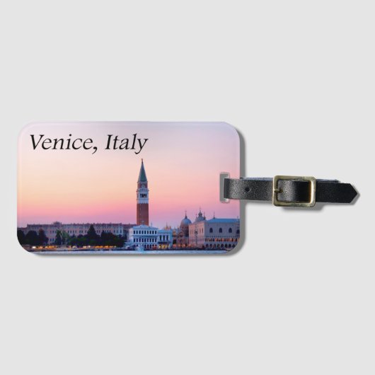 イタリア ベネチアのピンクの夕焼け 荷物タグ ラゲッジタグ (正面横)