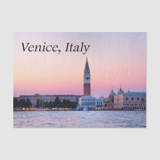 イタリア ベネチアのピンクの夕焼け 薄葉紙 (正面)