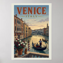 イタリア ベネチアの旅行ポスター