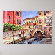 イタリア ベネチア ペンと水彩画