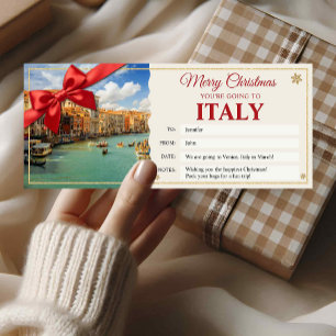 イタリア ベネチア 旅行 クリスマス サプライズ ギフトカード 招待状