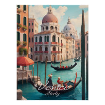 イタリア ベネチア 水路 旅行ポスター