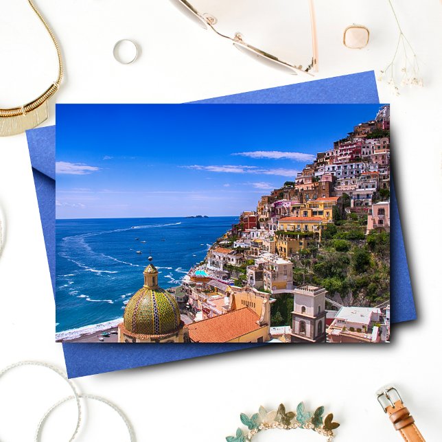 イタリア ポジターノの愛 ポストカード (Charming Positano card perfect for heartfelt, personalized messages and greetings.)