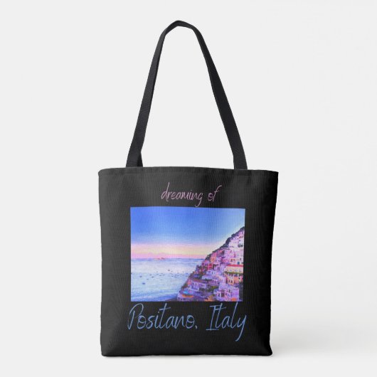 イタリア,ポジターノ上空の夕日の夢 トートバッグ (裏面)