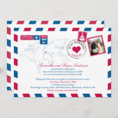 イタリア ポジターノ エアメール ウェディング レセプション 後 招待状 (正面/裏面)