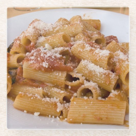 イタリア、ポジターノ。リガトニのプレートを表示 ガラスコースター (正面)