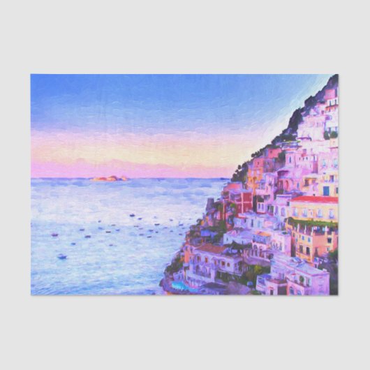 イタリア・ポジティタノの日の入りロマンス 薄葉紙 (正面)