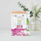 イタリア、ポジティターノのブーゲンビリアの花 ポストカード (スタンド正面)