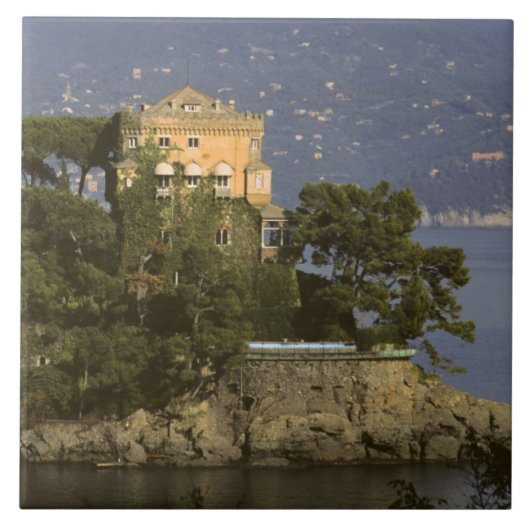 イタリア、ポルトフィーノ。イタリア地中海沿岸の風景に溢れた生活 タイル (正面)