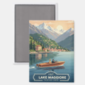 イタリア マッジョーレ湖 旅行 マグネット (正面/裏面)