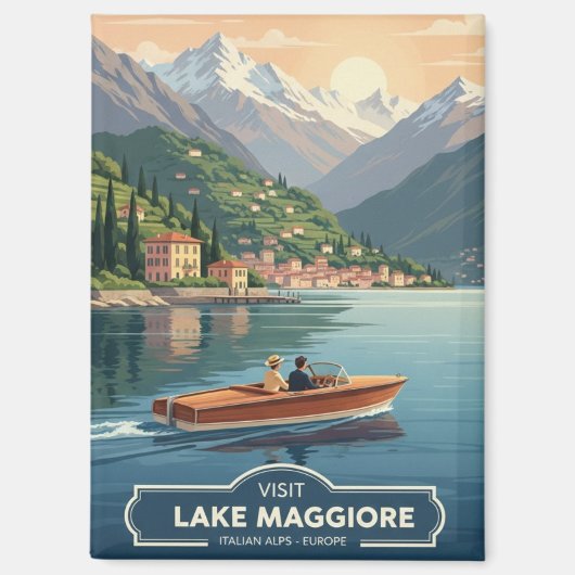 イタリア マッジョーレ湖 旅行 マグネット (正面)