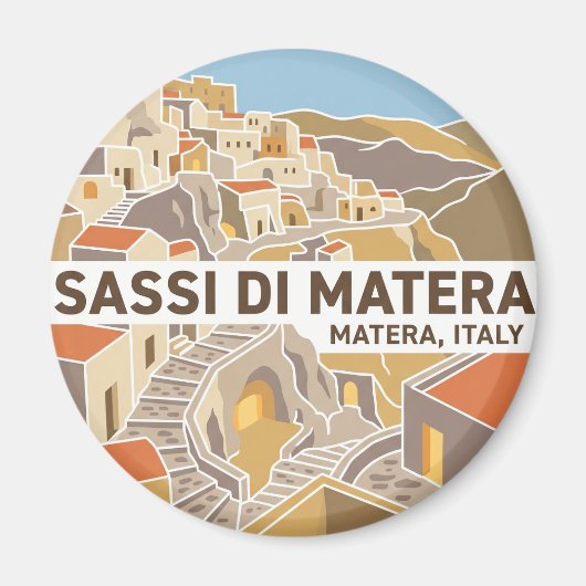 イタリア マテーラのサッシ マグネット (正面)