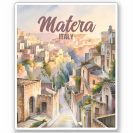 イタリア・マテーラのサッシ 水彩画風のヴィンテージ シール