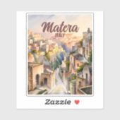 イタリア・マテーラのサッシ 水彩画風のヴィンテージ シール (シート)