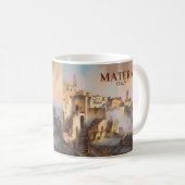 イタリア・マテーラの古都サッシの水彩画風景画 コーヒーマグカップ (正面右)