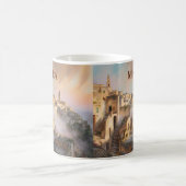イタリア・マテーラの古都サッシの水彩画風景画 コーヒーマグカップ (中央)
