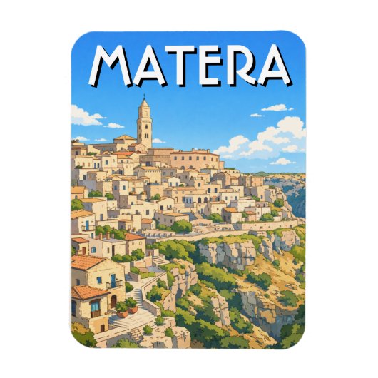 イタリア・マテーラの旅 マグネット (縦)