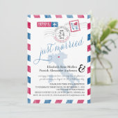 イタリア マルチェジーネ エアメール ポスト ウェディング レセプション 招待状 (スタンド正面)