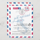 イタリア マルチェジーネ エアメール ポスト ウェディング レセプション 招待状 (正面/裏面)