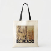 イタリア，ミラノの大聖堂のヴィンテージ旅行ポスター トートバッグ (正面)