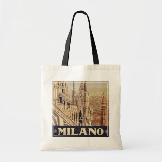 イタリア,ミラノの大聖堂のヴィンテージ旅行ポスター トートバッグ (正面)