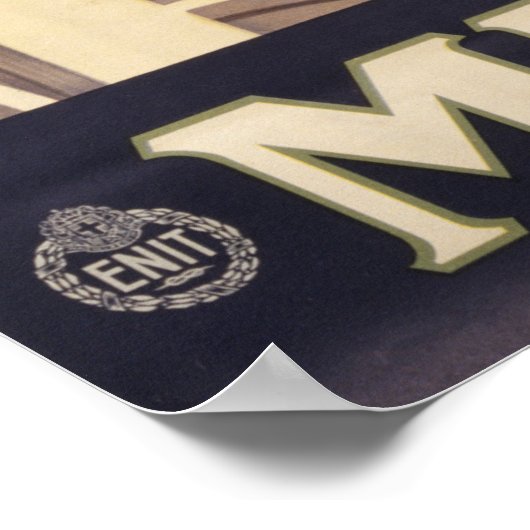 イタリア，ミラノの大聖堂のヴィンテージ旅行ポスター ポスター (角)