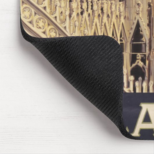 イタリア，ミラノの大聖堂のヴィンテージ旅行ポスター マウスパッド (コーナー)