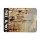 イタリア，ミラノの大聖堂のヴィンテージ旅行ポスター マグネット (横)