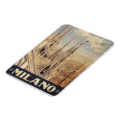 イタリア，ミラノの大聖堂のヴィンテージ旅行ポスター マグネット (左側)