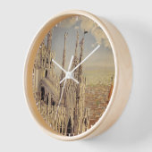 イタリア,ミラノの大聖堂のヴィンテージ旅行ポスター 壁時計 (傾斜)