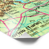 イタリア，ミラノの市地図 フォトプリント            (角)