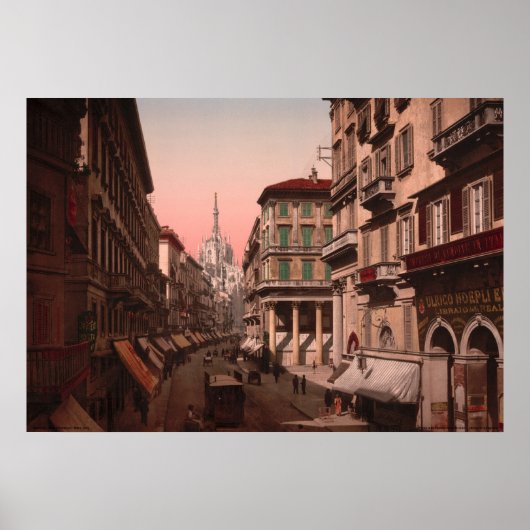 イタリア，ミラノ，ビクトル・エマニュエルの家 ポスター (正面)