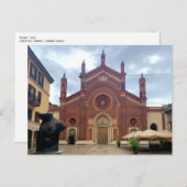 イタリア ミラノ - 古い教会、赤レンガ ポストカード (正面/裏面)