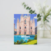 イタリア ミラノ 旅行 はがき, ミラノ 旅行 アート, イタ ポストカード (スタンド正面)