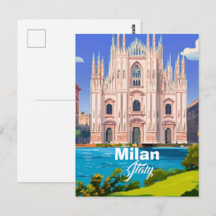 イタリア ミラノ 旅行 はがき, ミラノ 旅行 アート, イタ ポストカード