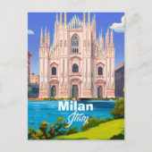 イタリア ミラノ 旅行 はがき, ミラノ 旅行 アート, イタ ポストカード (正面)