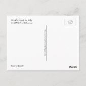 イタリア、ユネスコのアマルフィの海岸の郵便はがき ポストカード (裏面)