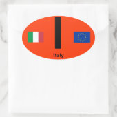 イタリア – ユーロスタイルオーバルステッカー 楕円形シール (バッグ)