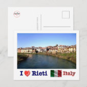 イタリア – ラツィオ – リエティ – ベリーノ川 – 私は愛 – ポストカード (正面/裏面)