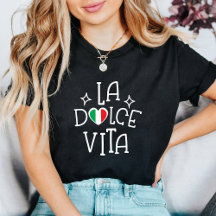 イタリア　ラ・ドルチェ・ヴィータ　ハート　イタリア国旗　Ｔシャツ