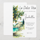 イタリア ラ ドルチェ ヴィータ ブライズシャワー 招待状 (正面/裏面)