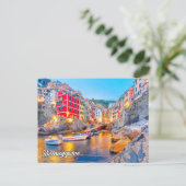 イタリア，リオマッジョーレからの挨拶 ポストカード (スタンド正面)