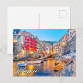 イタリア，リオマッジョーレからの挨拶 ポストカード (正面/裏面)