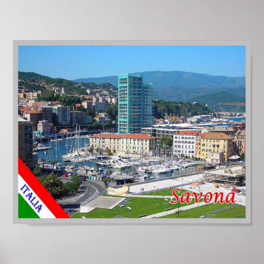 イタリア – リグーリア – サヴォナ – ハーバー –  ポスター (正面)